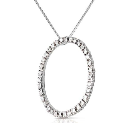 1.00Ct Lab Diamond Circle Pendant Set In Silver