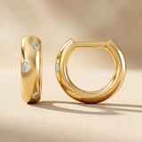 0.08ct Lab Grown Diamond Seamless Flush Set Huggie Earrings in 18K Gold Vermeil