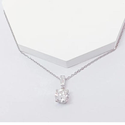 0.41ct Natural Round Diamond Solitaire Pendant In Platinum