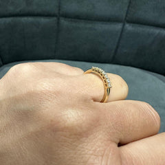 Natural Diamond Prong Set 7 Stone Ring in 9KT Yellow Gold for Women
