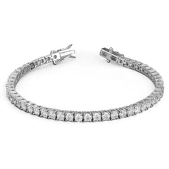 7.60 Carat Prong Set Natural Diamond Tennis Bracelet in Platinum | Ready To Ship