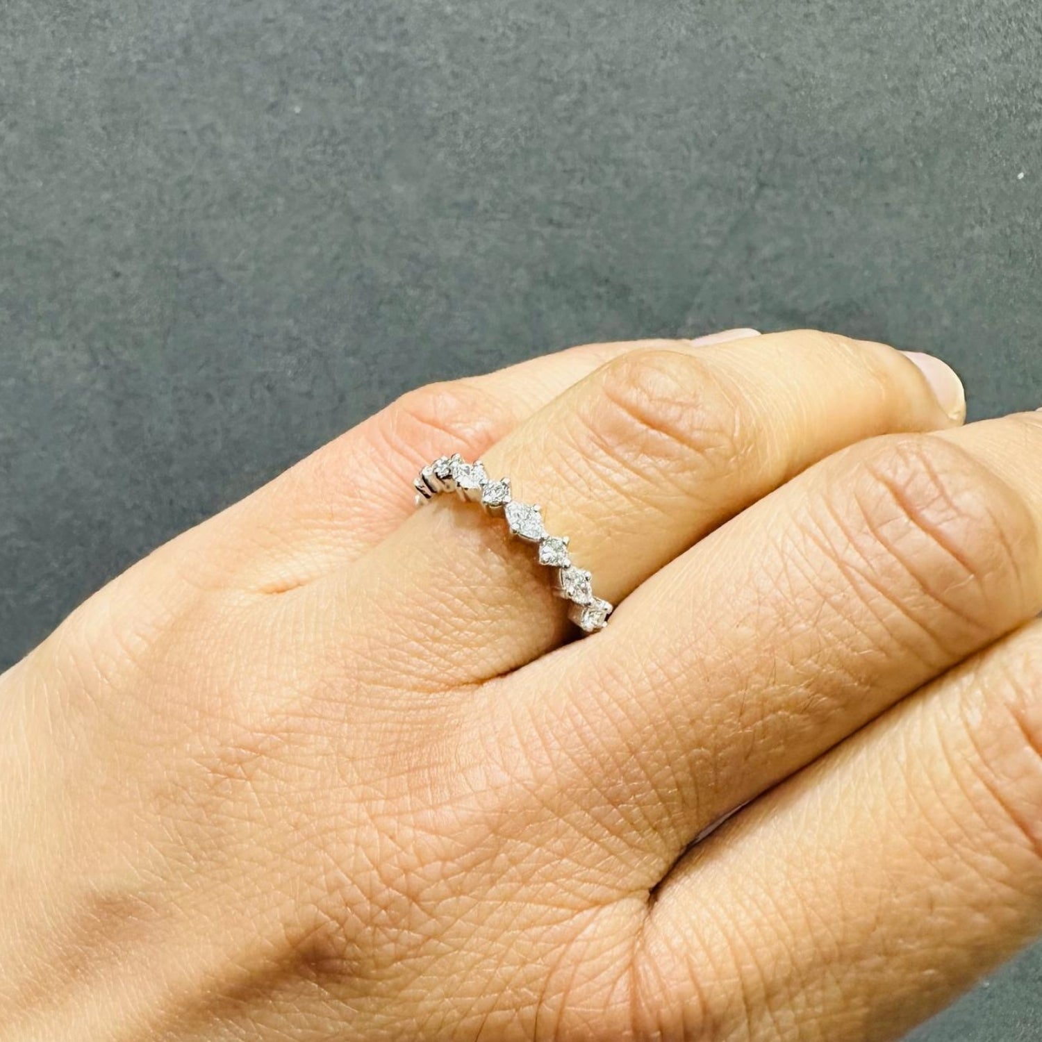 round diamond half eternity ring