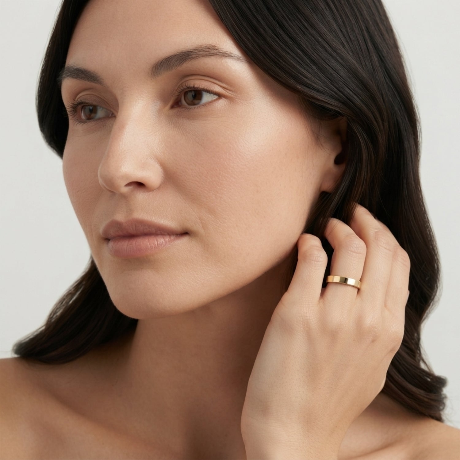 Flat Court Shape Plain Wedding Band for Women | UK Hallmarked Gold & Platinum Ring