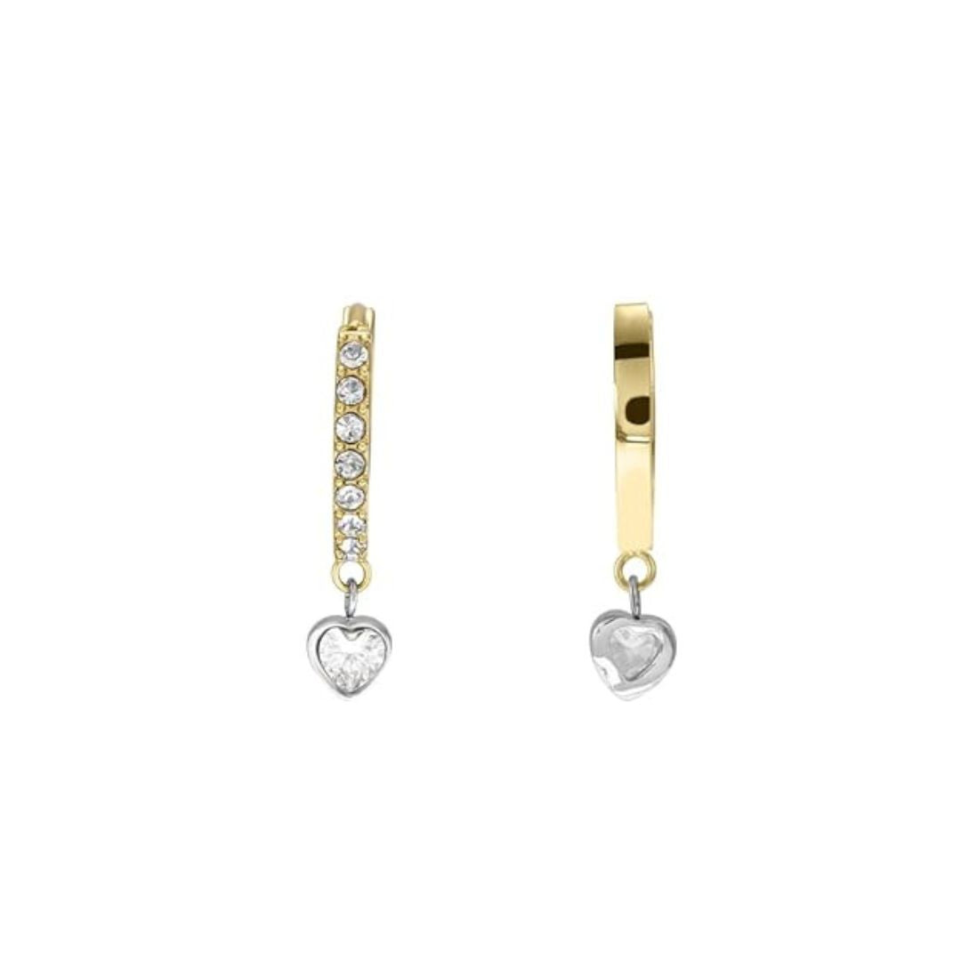 0.11 Huggie Heart Round Diamond Earrings