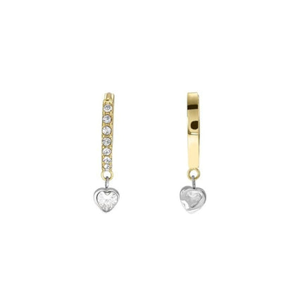 0.11 Huggie Heart Round Diamond Earrings