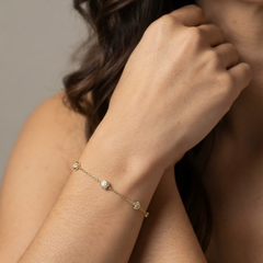 0.20 Ct D-E/VS Lab Grown Diamond Everyday Bracelet 9k Yellow Gold Ready To Ship