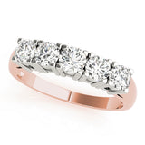 0.50-1.00ct Lab-Grown Round Diamond 5-Stone Prong Diamond Ring, DE Color VVS Clarity