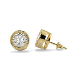 0.30Ct Lab Grown Diamond Bezel Set Solitaire Studs Earrings in Gold