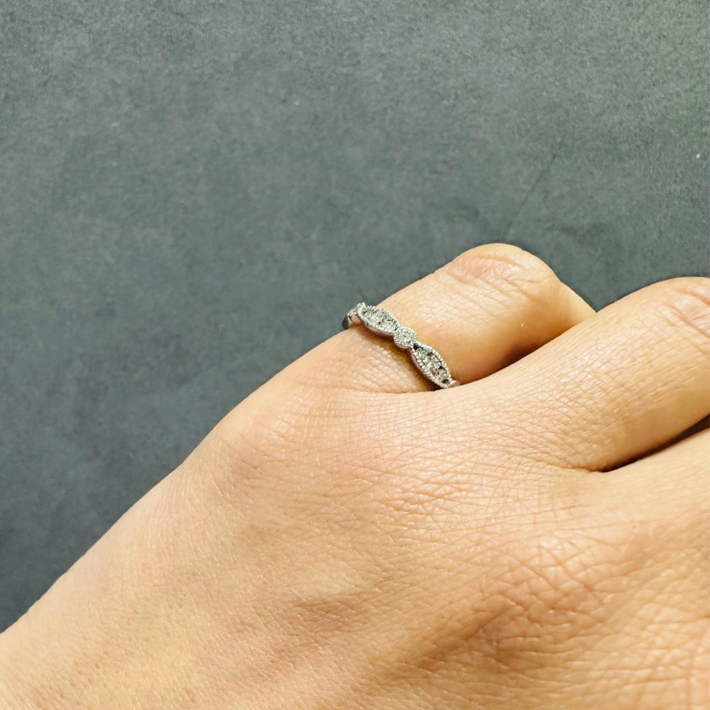 milgrain diamond half eternity band 