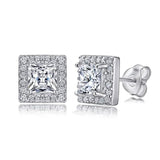 Ohrstecker im Prinzess-Solitär-Stil mit 0,50 Karat im Labor gezüchtetem Diamanten in Weißgold