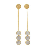 Boucles d'oreilles pendantes en or jaune serties de diamants de laboratoire