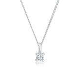 0.15Ct Lab Grown Diamond Princess Solitaire Pendant in White Gold