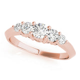 0.50 Carat Lab-Grown Round Diamond Shared Prong Set 5-Stone Diamond Ring, DE Color VVS Clarity