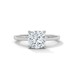 1.05Ct Cushion Cut Lab Grown Diamond Solitaire Engagement Ring in Platinum | Proposal Ring