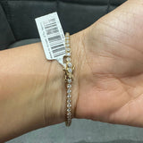 Round Cut 3.00 Carat Natural Diamond Tennis Bracelet in 9K Yellow Gold for Gift