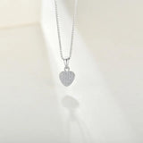 0.47Ct Round Diamond Heart Shape Necklace Pendant in White Gold