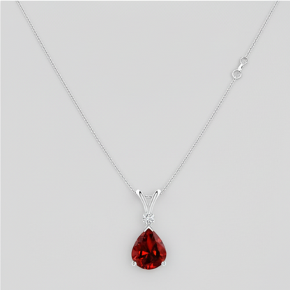 Ruby & Diamond Rose Gold Pendant Necklace