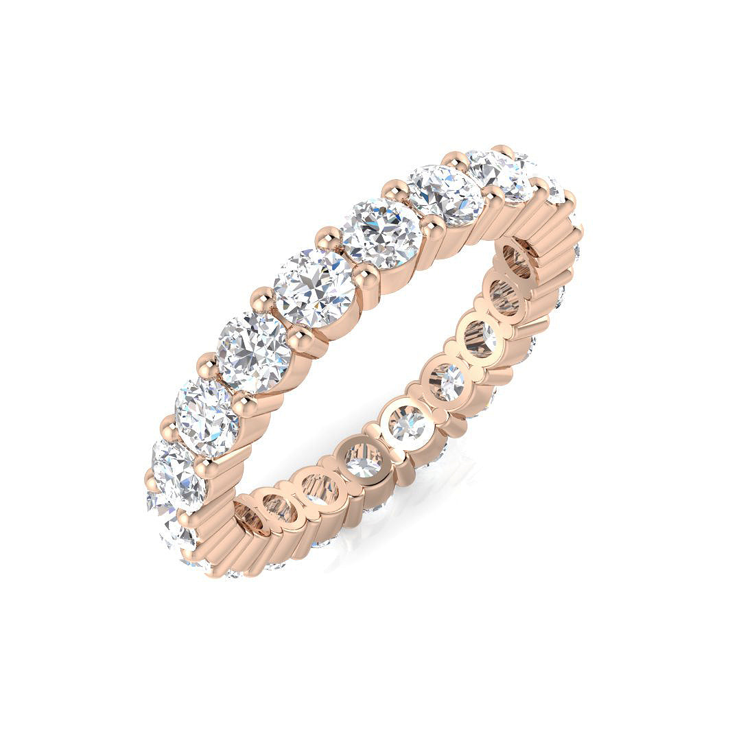 0.50-3.50 Carat Lab-Grown Round Cut D/VVS Diamond Prong Set Full Eternity Ring.