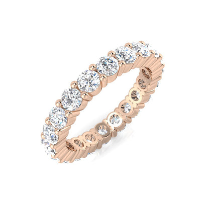 0.50-3.50 Carat Lab-Grown Round Cut D/VVS Diamond Prong Set Full Eternity Ring.