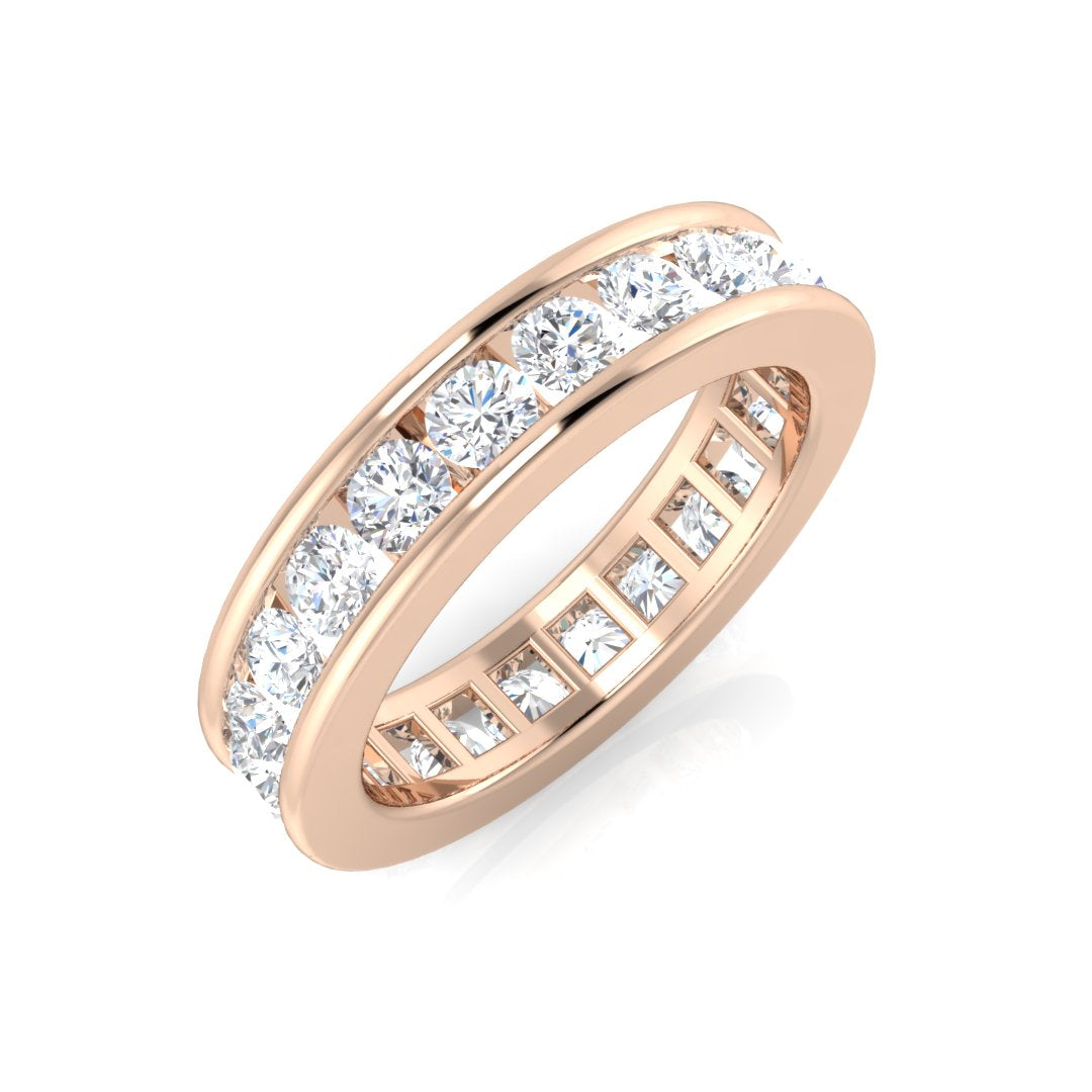 D/VVS 0.50 to 3.3ct Lab-Grown Round Cut Diamond Full Eternity Ring.