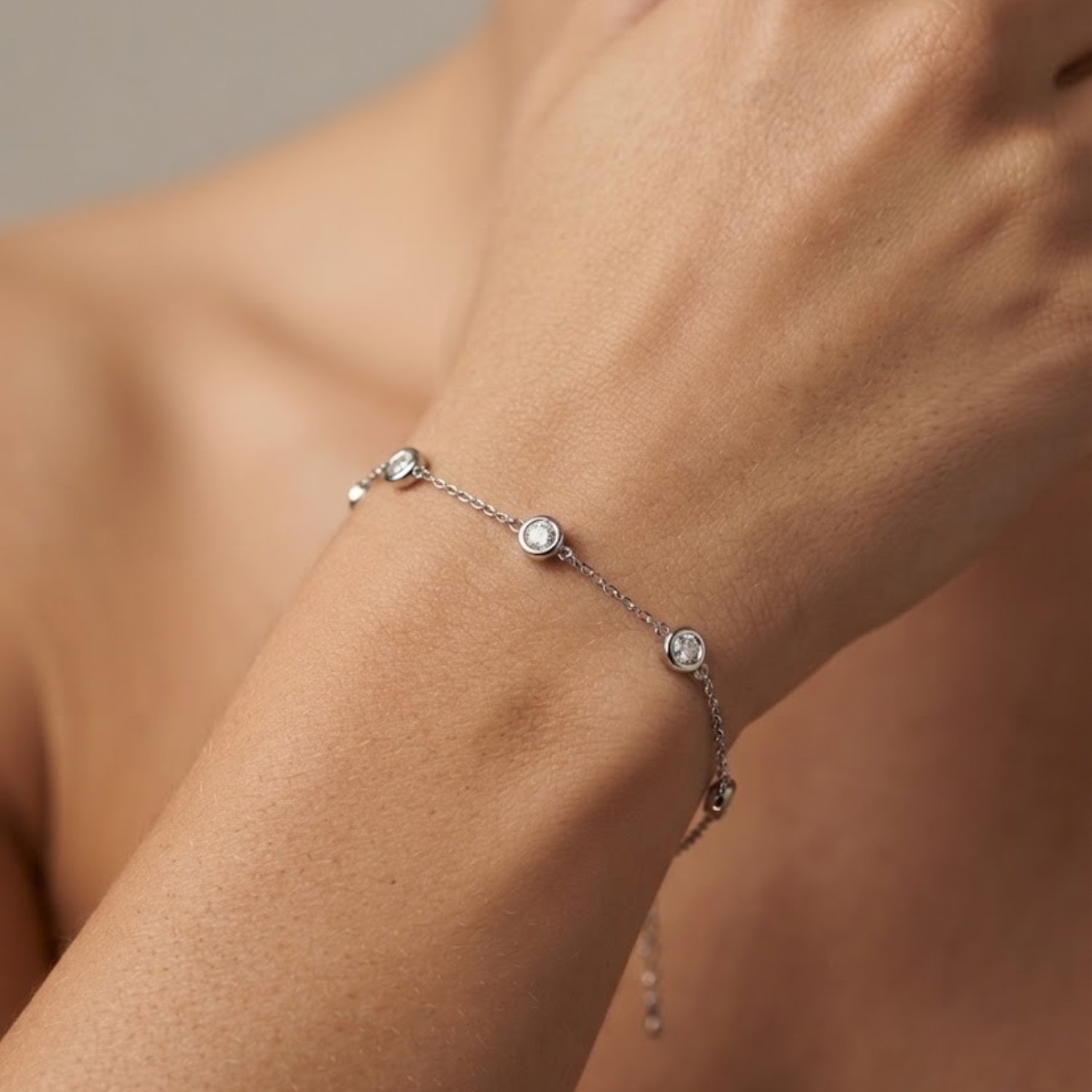 0.40 Ct D-E/VS Lab Grown Diamond Everyday Bracelet 9k White Gold Ready To Ship
