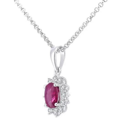 0.6ct Ruby Diamond Pendant In Gold