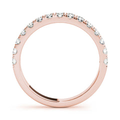 18K Rose Gold Round Cut Lab Grown Diamond Half Eternity Wedding Band | Timeless Jewellery