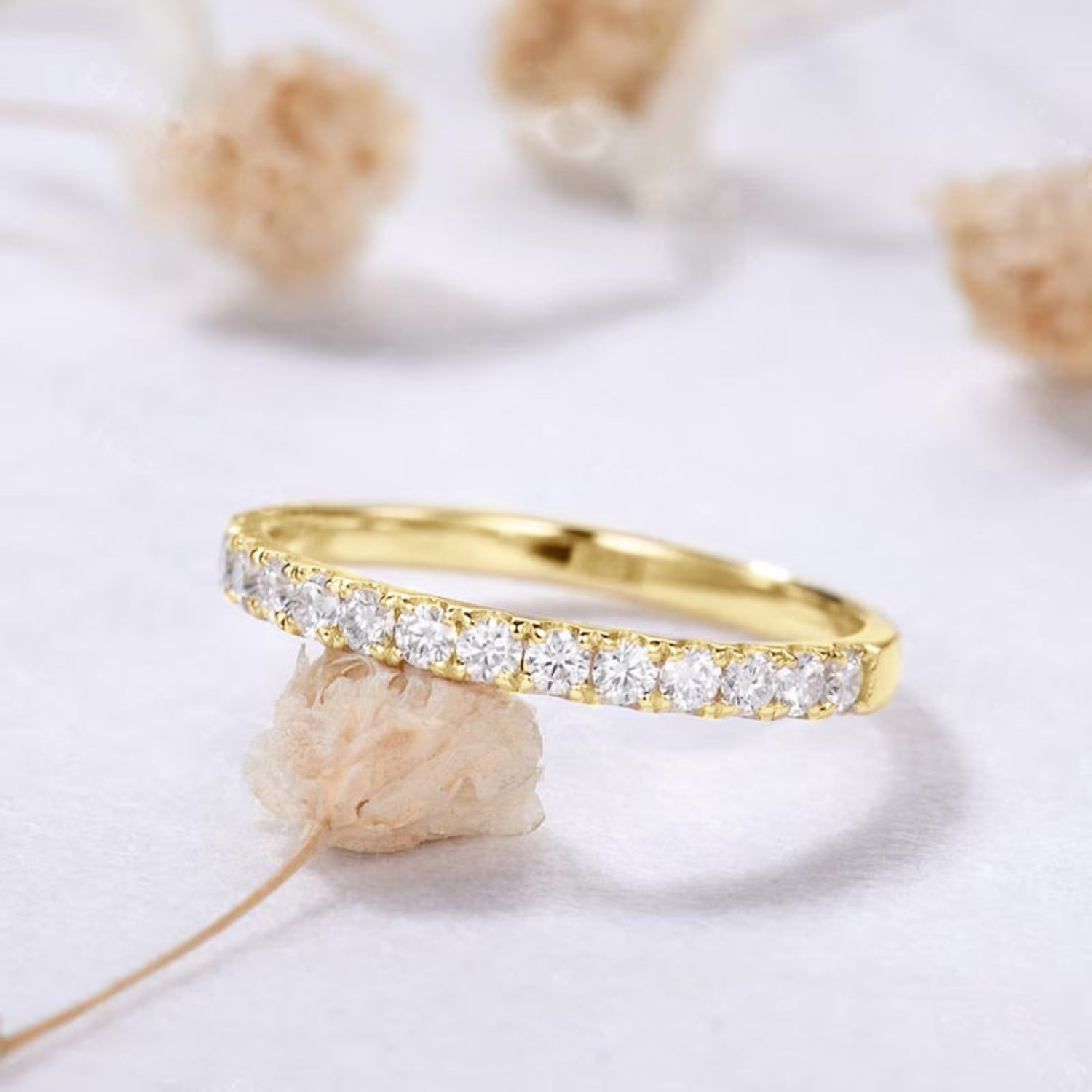18k yellow gold ring diamond eternity band