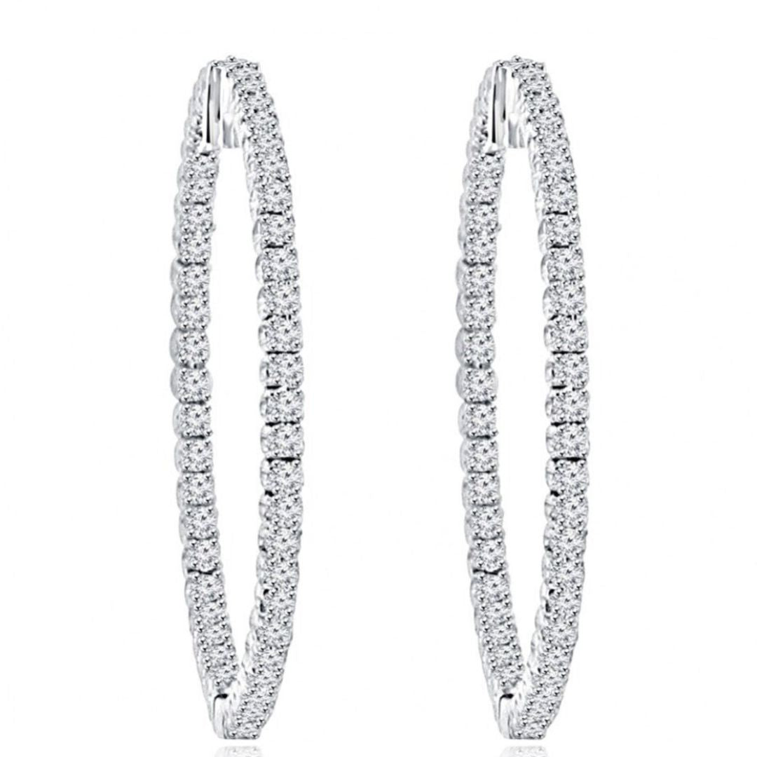 Lab Diamond Hoop Earrings G/VS In White Gold