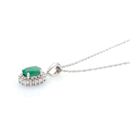 0.80ct Emerald Diamond In Gold Pendant