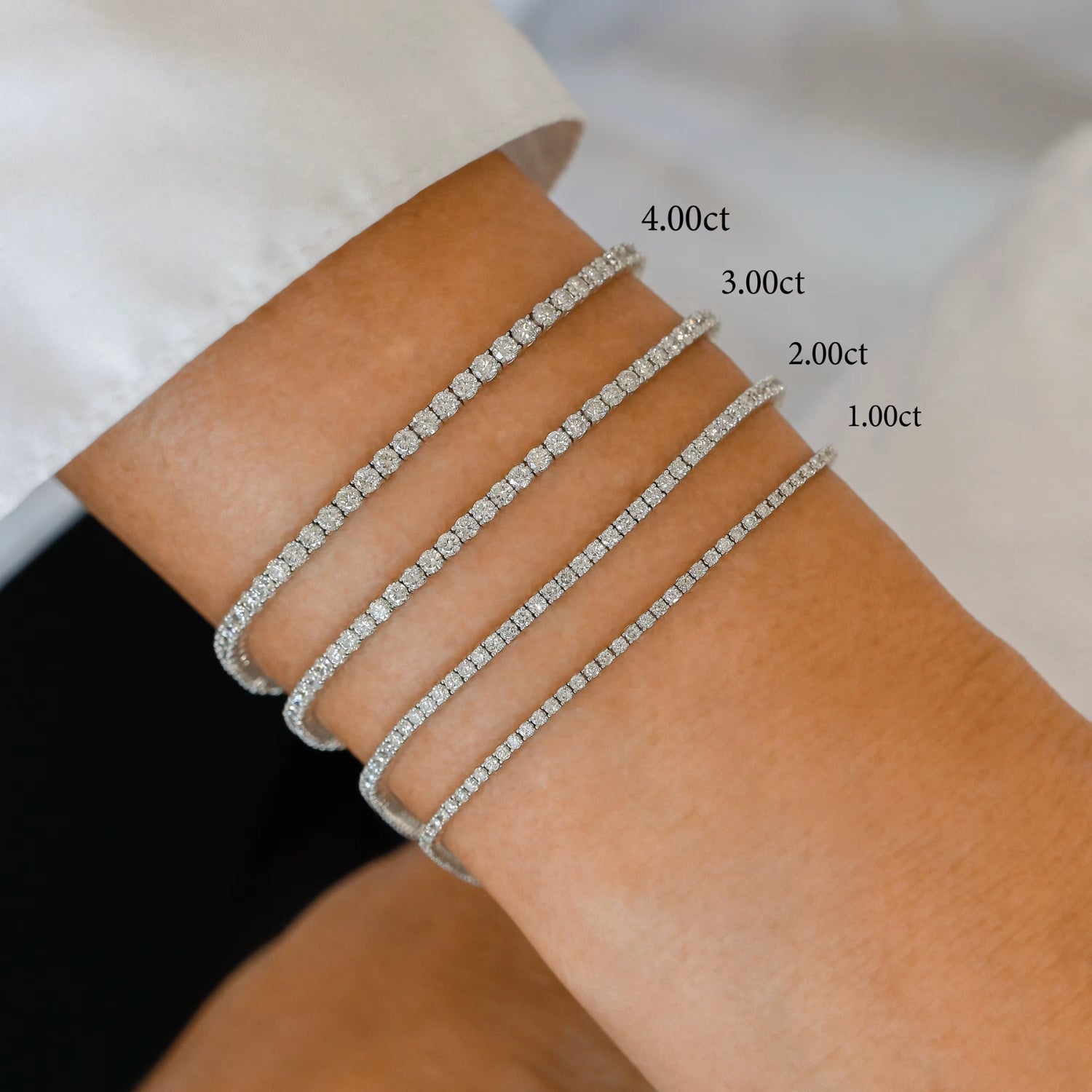 Natural Diamond Bracelet, Round Cut Diamond Bracelet
