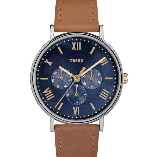 Mens Southview Multifunction Watch with Leather Strap