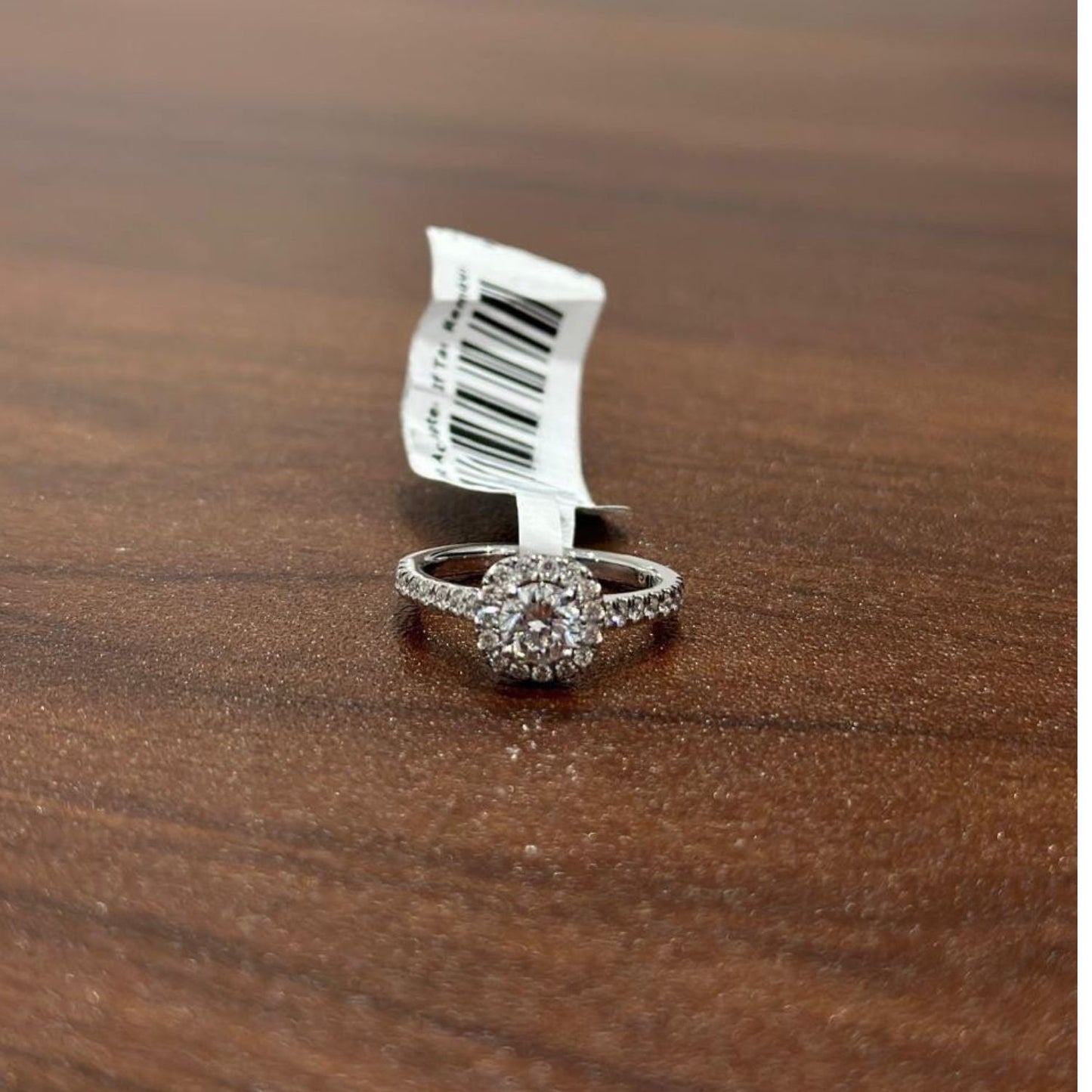 1.00 Carat Lab Grown Diamond Solitaire Halo Engagement Ring in 9K White Gold