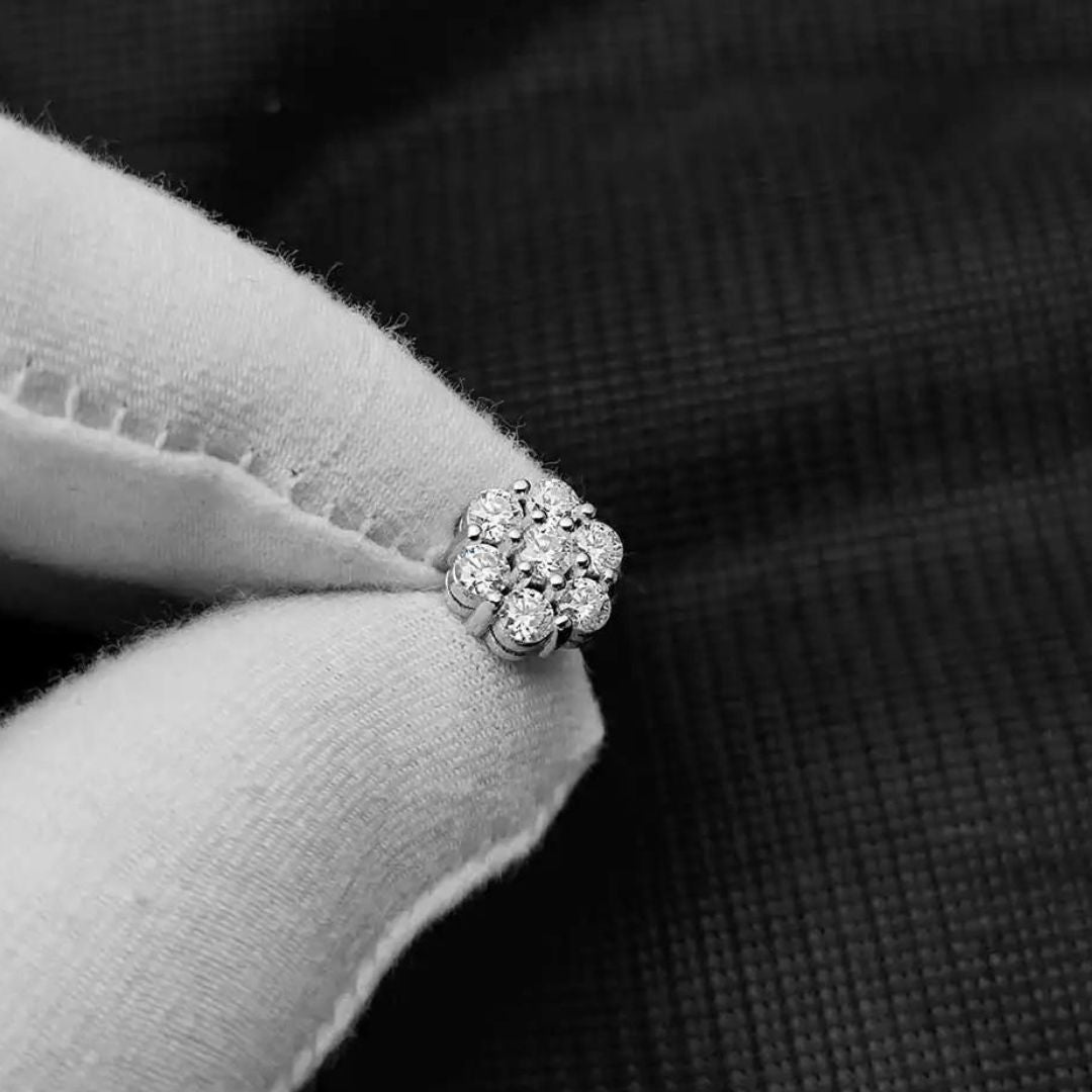 0.50Ct Lab Grown Diamond Cluster Studs Earrings in White Gold