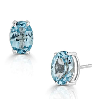 Natural Blue Topaz Stone Earring