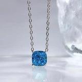 2.40Ct Lab Created Cushion Sapphire Solitaire Pendant in White Gold