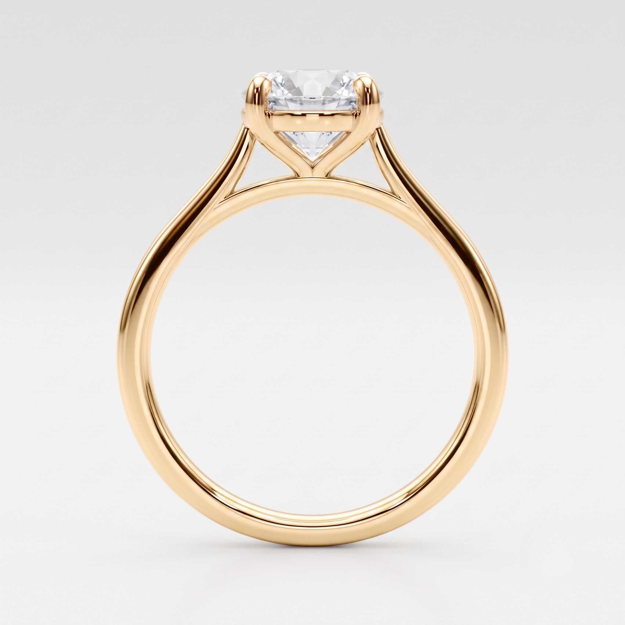 Engagement Ring For Women Natural Round Solitaire Diamond, G-H Color SI Clarity
