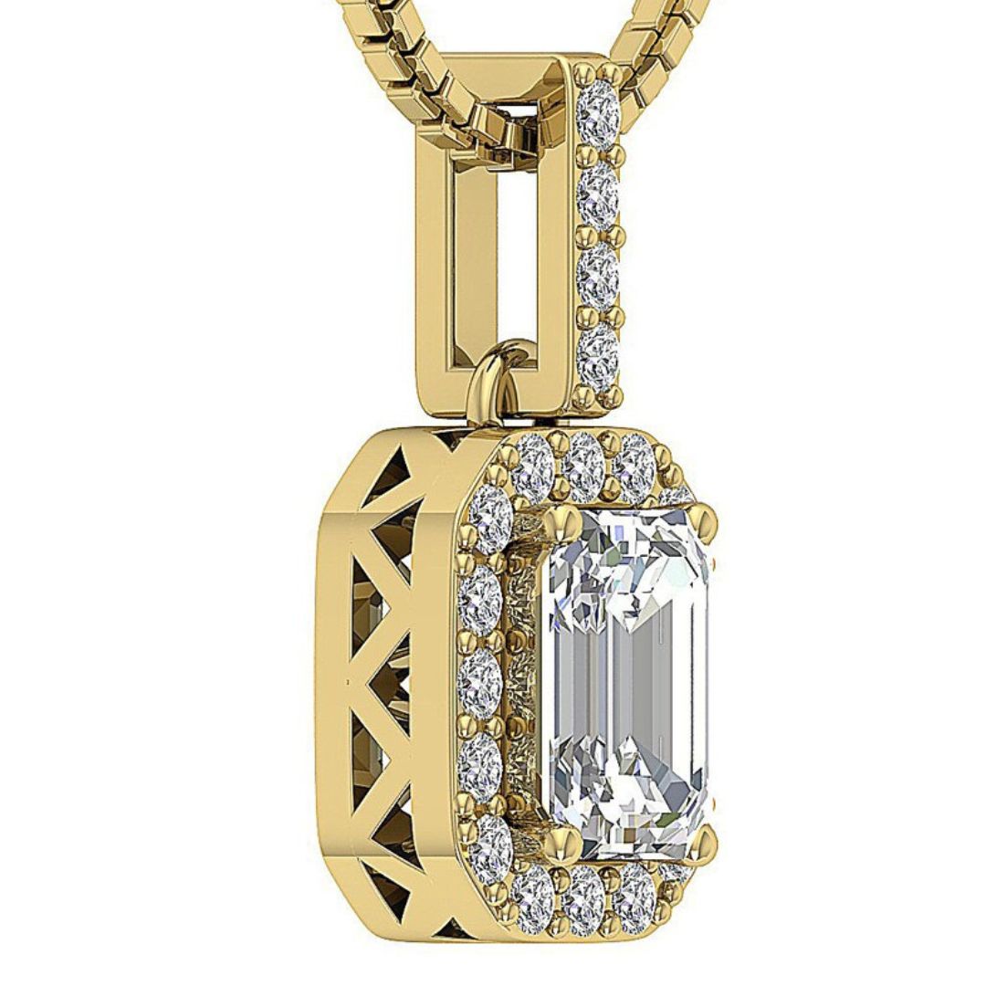 Lab Diamond  Pendant Necklace In 18K Gold