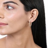 5.00Ct Lab Grown Diamond Huggie Hoop Earring in Yellow Gold