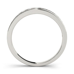 Round Cut Natural Diamond Half Eternity Wedding Band Crafted in Platinum | Channel Setting
