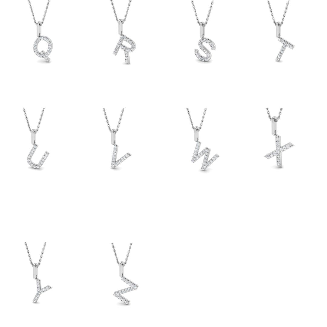 Diamond Initial Pendant Necklace – Letter Pendant