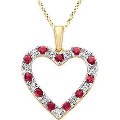 0.3ct Ruby Stone Heart Shape Necklace