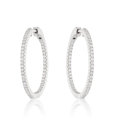 0.54 Diamond Hoop Earrings 18K White Gold