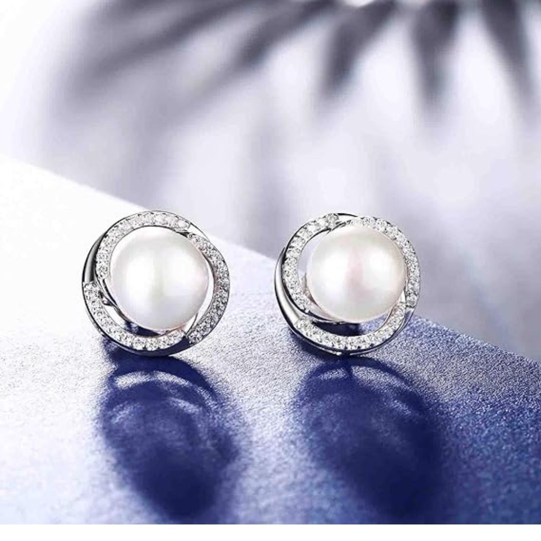 0.05ct Pearl Shape Diamond Earrings