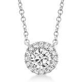 1.00Ct Round Lab Grown Diamond Pave Set Pendant Necklace in Gold (Without Chain)