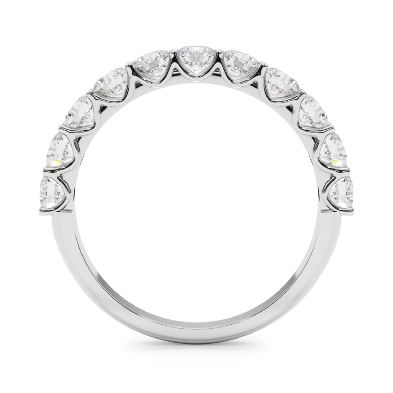 Alliance solitaire à six griffes de 1,0 carat en or blanc 9 carats