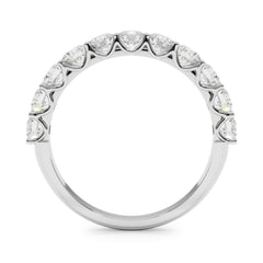 0.50 Carat U Prong Set Natural Diamond Half Eternity Ring Crafted in Platinum