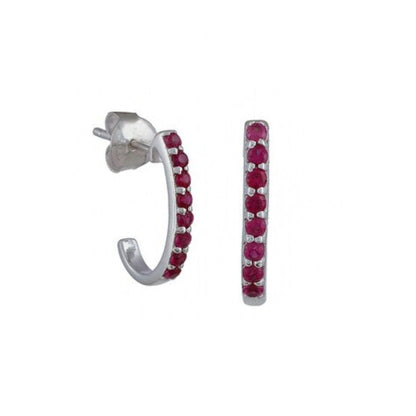 1.5ct Ruby Diamond Earrings In 18K White Gold