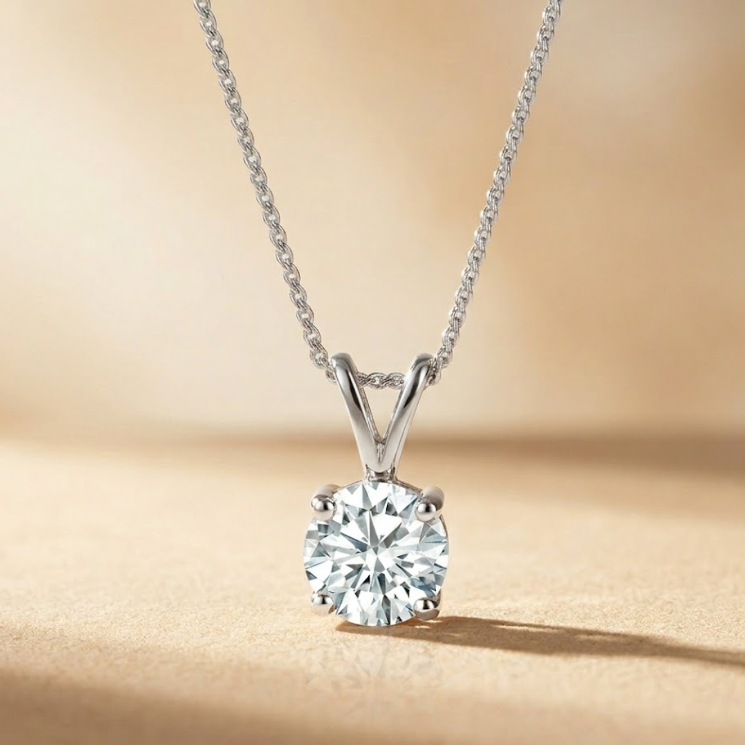 Chloe 0.50ct Lab Grown Diamond Solitaire Pendant Necklace in 9K White Gold