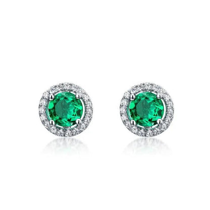 0.15ct  Emerald Diamond Earrings In White Gold